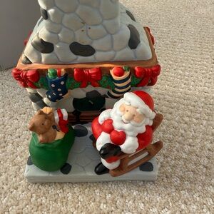 PartyLite Santa and Fireplace Holiday Decor